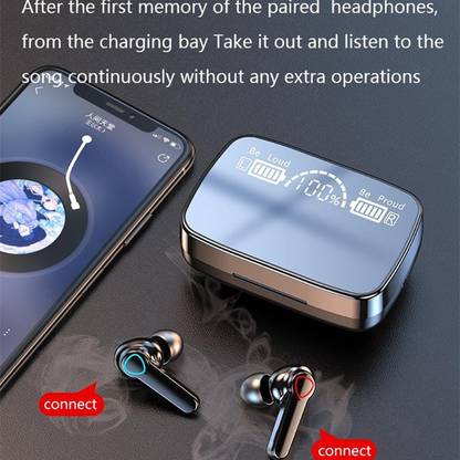 FABWANS M19 TWS Bluetooth 5.1 Wireless Gaming Earbud Waterproof LED Digital Display We7 Bluetooth