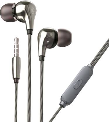 AAMS A-148 Wired Earphones with mic,10 mm Driver,Powerful bass and Clear Sound, Black Wired