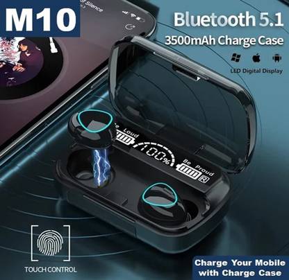 M10 TWS Wireless Earbuds (5.1v)- Touch Control Bluetooth Headset