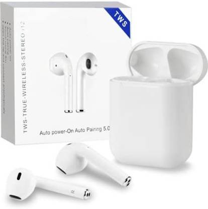 maxphony i12 tws earpods Bluetooth Headset EDI3 Bluetooth Headset (White, True Wireless) Bluetooth