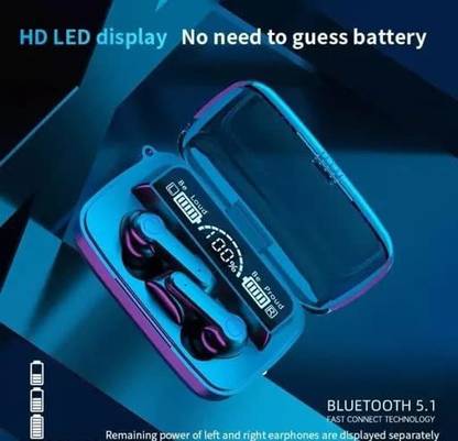 Wifton M19 TWS 5.1 Large Screen Dual LED Digital Display Touch Bluetooth