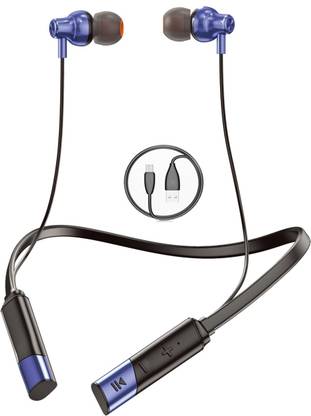 ROKAVO Bluetooth Neckband with 45Hours Playback, IPX7, Dual Pairing, BT v5.0, with Mic Bluetooth