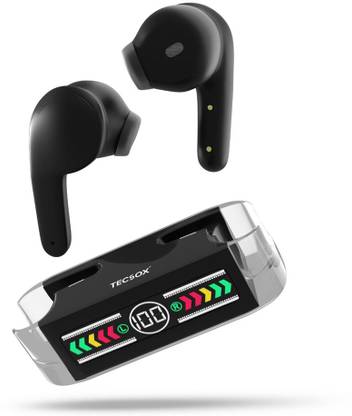 TecSox Max 12 Type C Bluetooth Earphone In Ear Comfortable In Ear Fit Black Bluetooth
