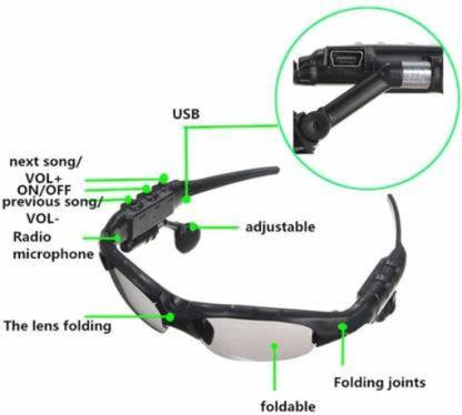ROAR HGT_548A_Bluetooth Smart Sunglasses Wireless Earphones Attached (Black) Bluetooth