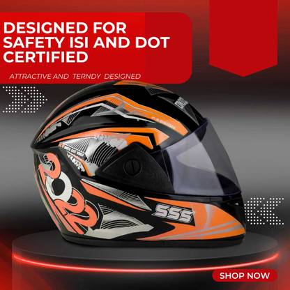 FOROLY Full Face Jazz 2022 ABS Material with Scratch Resistant Rainbow visor Motorbike Helmet