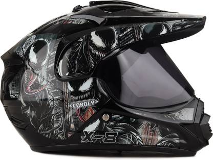 Agx X8 Venom 3D Decal with Unbreakable PC Visor ABS Material Unisex Motorbike Helmet