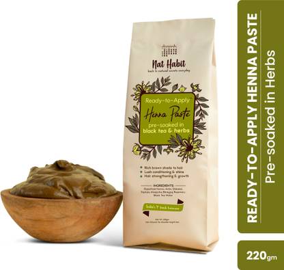 Nat Habit Ready to Apply Henna Paste,Organic,Mehandi Hair Color for Rich Brown