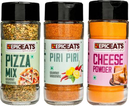EPICEATS Cheese Powder (45 gms)|Peri Peri (45 gms)|Pizza Mix (51 gms)|Combo|Pack-3