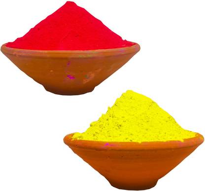 GULAL Combo (Red And Yellow) 100g Each Colour Holi Color Powder Pack of 2