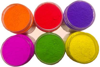 GULAL Holi Color Powder Pack of 6 (Red, Green, Purple, Yellow,Pink,Orange 150 g) Holi Color Powder Pack of 6