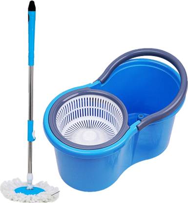 JSN JSN Spin Floor Cleaning Easy Bucket Mop with 1 Microfiber Refill Mop Set