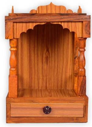 nivistar Mandir for Pooja Home Decoration Wall Hanging Beautiful Wooden Plywood Temple Solid Wood Home Temple