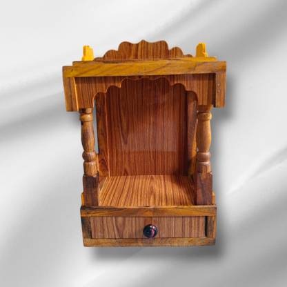 Aarti enterprises. Export pooja mandir size (Hight 45cm X Wright 32cm X length 22CM) for Home Solid Wood Home Temple