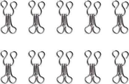 Hunny - Bunch 100 Pairs Steel Sewing Hook and Eye - Silver Hook Eye