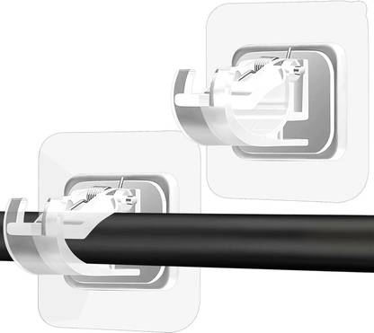 KEZIFY White Curtain Hooks, Rod Rail Bracket Hook 2