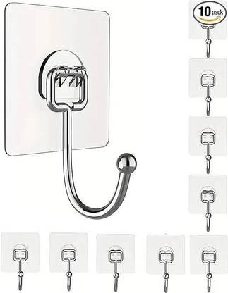 MERCEHIVE Big Transparent Hook Sticky Hooks,for Hanging, Bathroom,Big Transparent Hook Hook 10