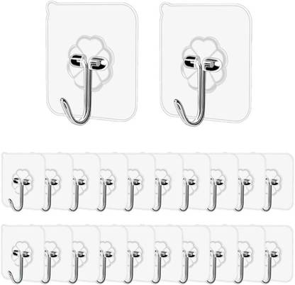 jai creations 20 High-Quality Wall Hooks - Self-Adhesive, Heavy Duty, No-Drill, Waterproof Hook 20