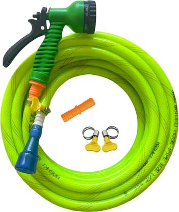 MASHKI 3-Layered Braided Water Hose Pipe With Brass Water Sprayer 10 Meter (32.5 Feet) Spray Gun