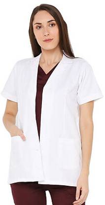 SEEMESH Polycotton Half Sleeves Lab Coat for Doctor, Nurses & Medical Students Shirt Hospital Scrub