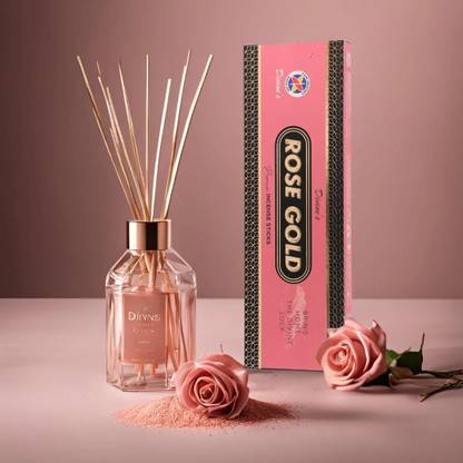 Rose Gold Premium Hand Rolled (Pack of 2, 50 grams each) Incense Stick Rose Gold