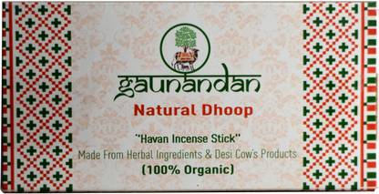 gaunandan Insese Dhoop Sticks ( Made from Cow dung and hurbs with ) 250gram Pack of 1 Desi Cow dung , Ghee ,