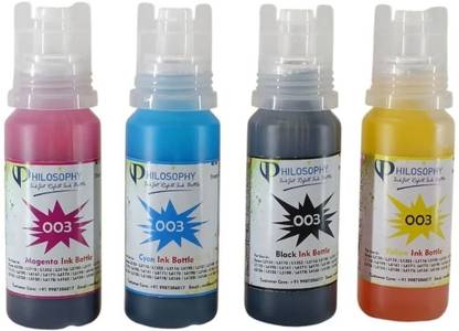 Philosophy refill ink for ep 003-L5190,L3150,L3110,L1110,L4150,L6170,L4160,L6190,L6160 Black + Tri Color Combo Pack Ink Bottle