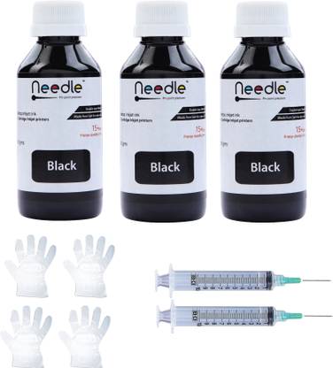 Needle Ink Refill with Tool kit for Cartridge Printers 100 gms each Black Ink Bottle