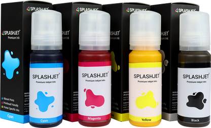 Splashjet Sublimation Ink for Ep L3110, L3101, L3115, L3150 Printer - (70gm x 4 Color) Black + Tri Color Combo Pack Ink Bottle