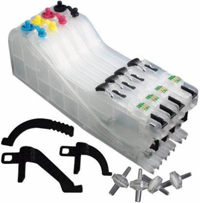 HYNEAR Brother LC583 LC585 LC587 MFC-J2510 J3520 Refillable Ink Cartridges Black + Tri Color Combo Pack Ink Cartridge