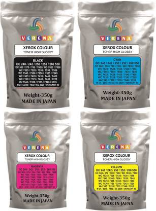 verena High Quality Toner Powder Xerox FOR DC250 550 7525 7425 7345 7800 C8030 7120 B7025 Black + Tri Color Combo Pack Ink Toner Powder