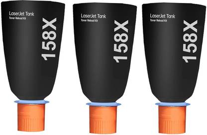 korbe 158X 3 PC Toner Reload Kit for LaserJet tank 1005w,1602,2602,2603 Black Ink Toner