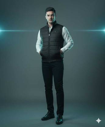 saqlaini traders Half Sleeve Solid Men Jacket