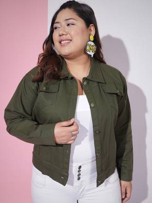 Buynewtrend curvy Full Sleeve Solid Women Jacket