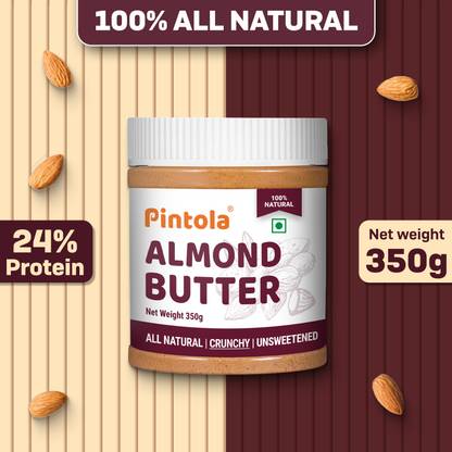 Pintola All Natural Almond Butter (Crunchy) (Unsweetened) 350 g