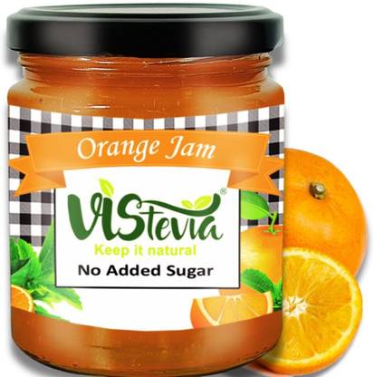 Vistevia Stevia Sweetened Orange Jam (200 gm) | 100 % Natural | Keto Friendly | Sugar-Free