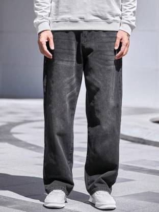 A Flash Loose Fit Men Dark Grey Jeans