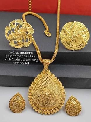 Niva Fashion Gold-plated Beads Brass Pendant Set