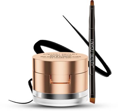 Lakyou Beauty 2in1 Gel Kajal & Eyeliner Cake | 24H Long-Lasting | Waterproof | Intense Black