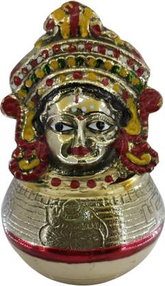 Craft World Goddess Laxmi Devi Manak Mukha for ManaBasa Varalakshmi Pooja.(H-6 Inch) Brass Kalash