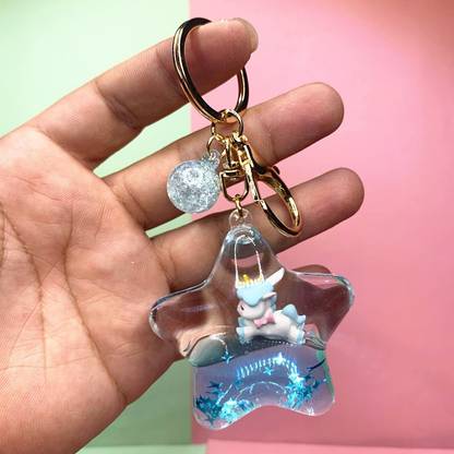 Chahbeli ™ Keychain Star Powder Moving Liquid Key Ring Fantasy Keychain Glitter KEY RING Key Chain