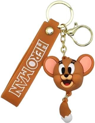 NSV 3D Cute Tom And Jerry Face Keychain Key Chain