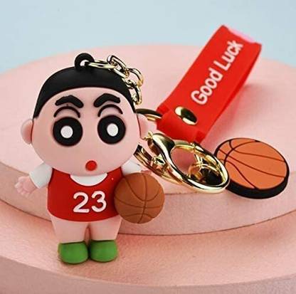 ABEL Shinchan Funny Crying Big Heavy Keychain with Strap Charm & Hook Multi Color Key Chain