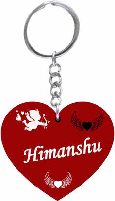 MorFex Himanshu Name Beautiful Heart Shape Arclic Keychain Best Gifts for Your B 292 Key Chain