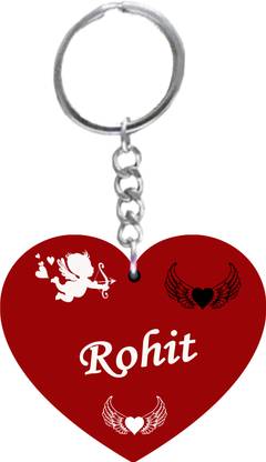 MorFex Rohit Name Beautiful Heart Shape Arclic Keychain Best Gifts for Your B33 Key Chain