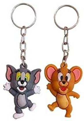 Wolcentra Tom and Jerry Cartoon Character Keychain Set – Fun Key Rings (Pack of 2) Key Chain