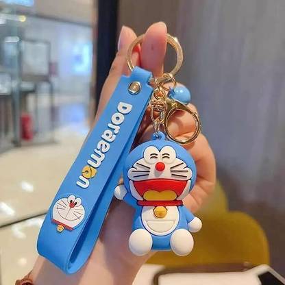 ABEL Doremon Cute Silicone 3D Key Chain with Metal Hook Key Chain