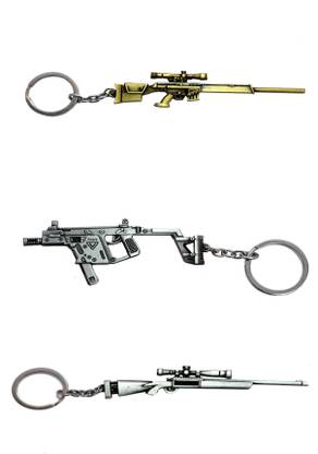 ABEL Best Quality Stylish PubG Scar-L, M24 and Vector Guns Combo Pack of 3 Key Chain