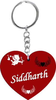 MorFex Siddharth Name Beautiful Heart Shape Arclic Keychain Best Gifts for Your B 161 Key Chain