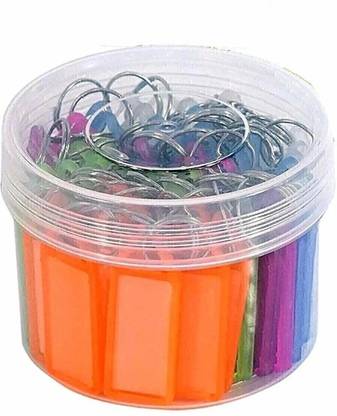 WeKonnect Multicolor Keyring with Name Tag Labels (Made in India) (Pack of 50) Key Chain