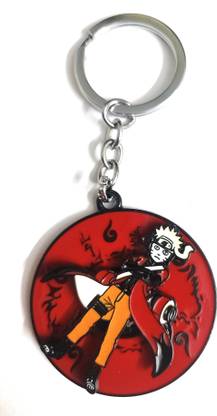 WHITE POPCORN METAL Anime Character Naruto Rotating Figure keychain Key Chain Key Chain
